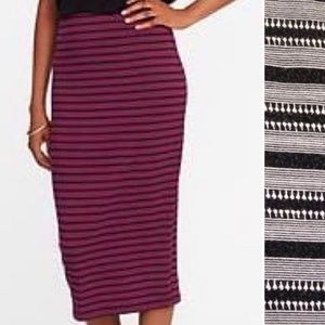 Old Navy striped Jersey midi pencil skirt